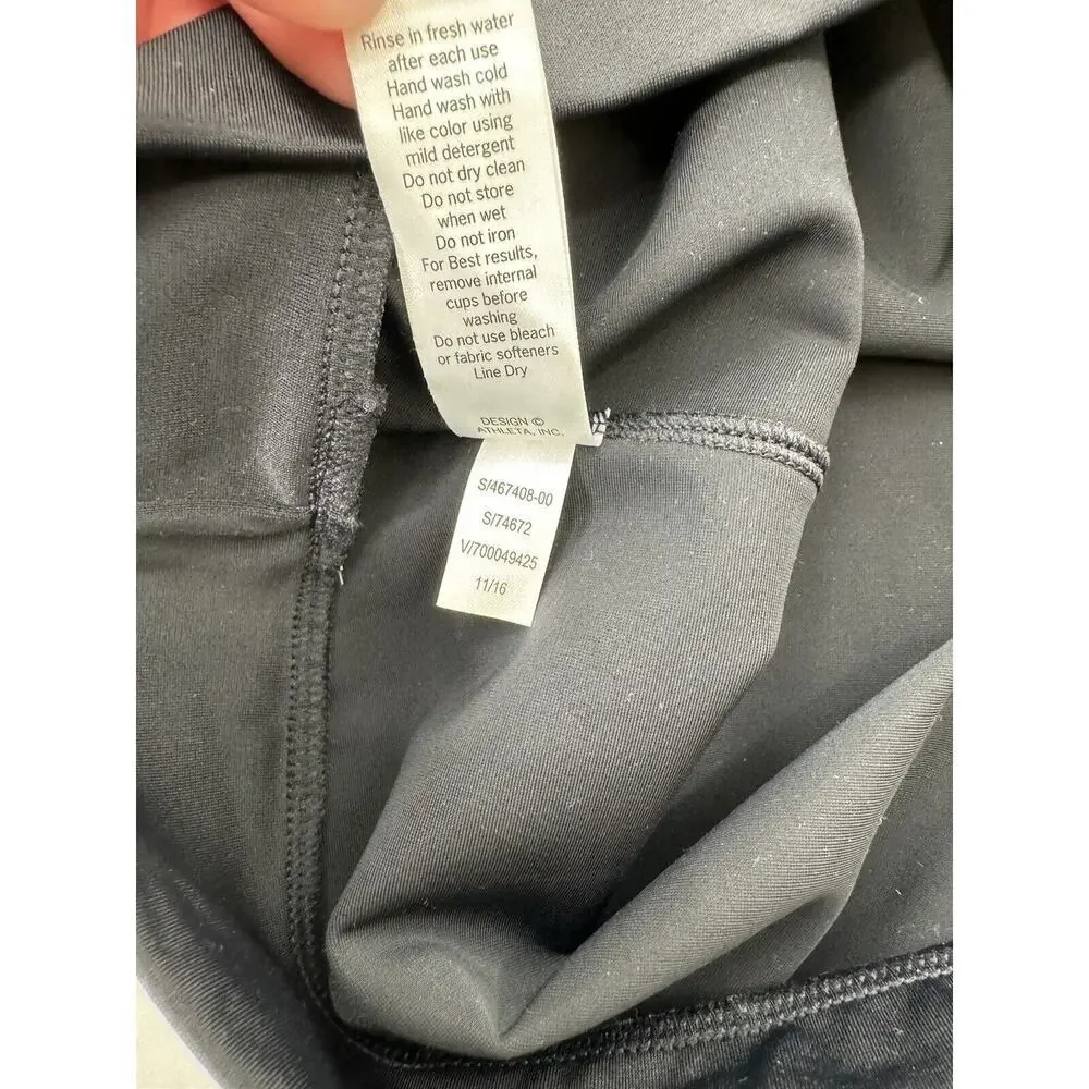 Athleta Swim Top Tankini Size 34 D/DD Black Cut Out Criss Cross Underwire​​ - Picture 10 of 14